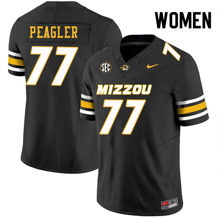 Women #77 Curtis Peagler Missouri Tigers College Football Jerseys Stitched-Black